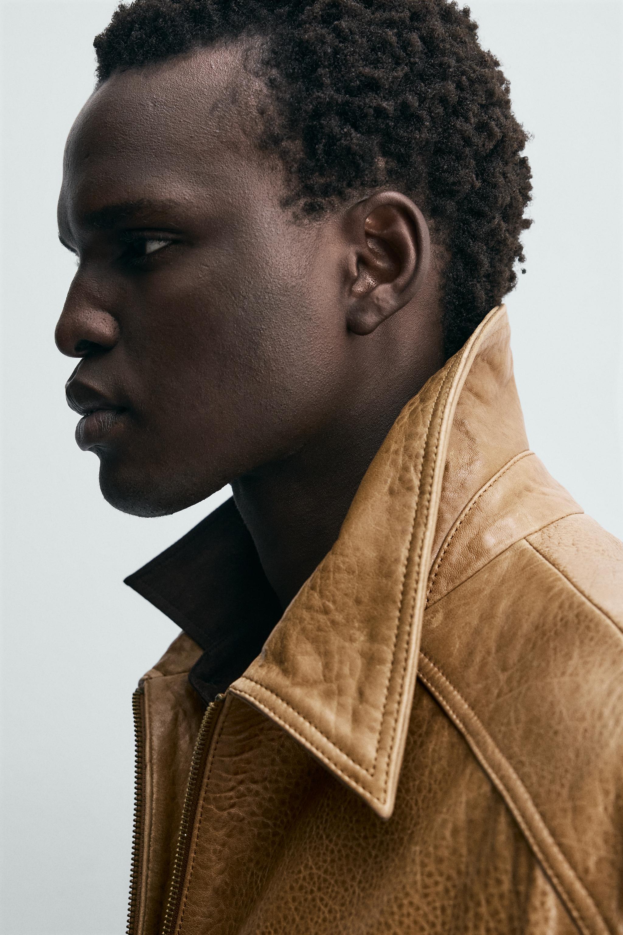 BLOUSON EN CUIR À POCHES